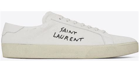 ysl classic white sneakers|saint laurent white sneakers.